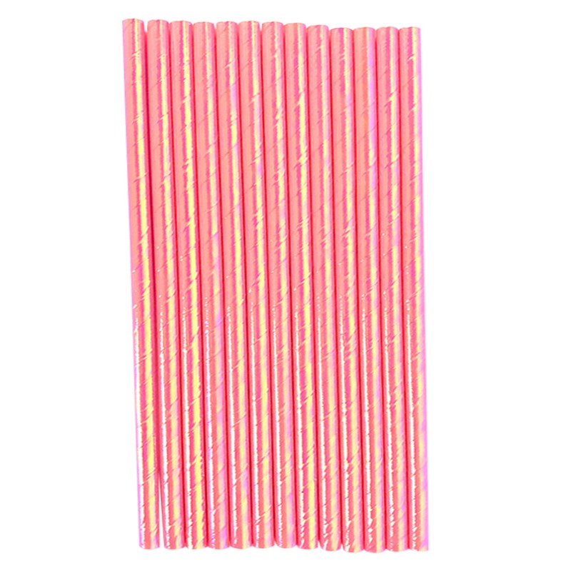 Cake Pop Party Straws - Pink Iridescent | Bakell® gallery