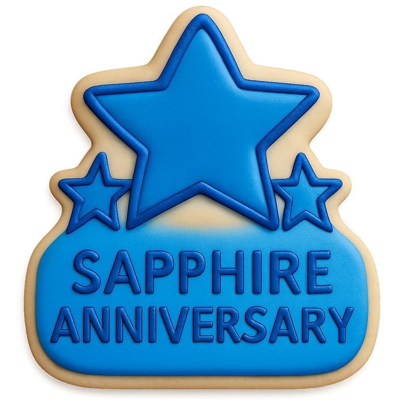 Sapphire Star Anniversary Cookie Cutter - 3.2x4" Creative Baking Fun gallery