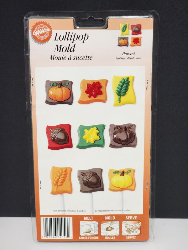 Wilton~LOLLIPOP HARVEST MOLD SET Chocolate, Lollipop, Candies #2115-3056 NEW