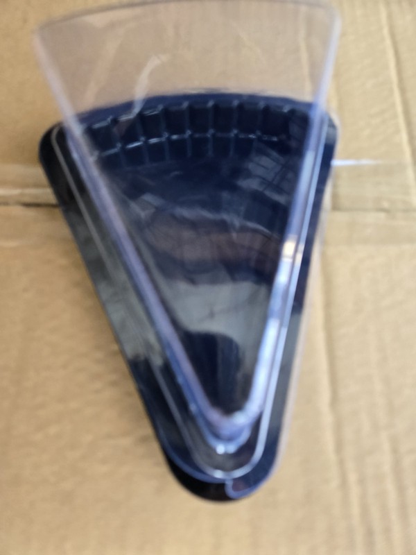 600 pcs Plastic Cake Slice Containers (Black Base + Clear Lid) gallery