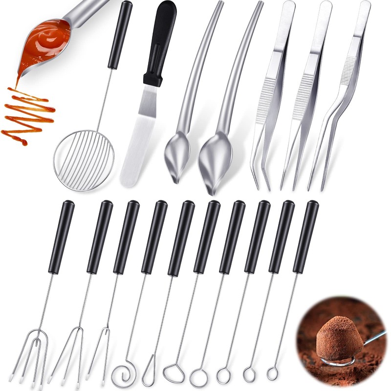 Yoande 17 Pieces Candy Dipping Tools Set Culinary Decorating Spoons Chocolate…