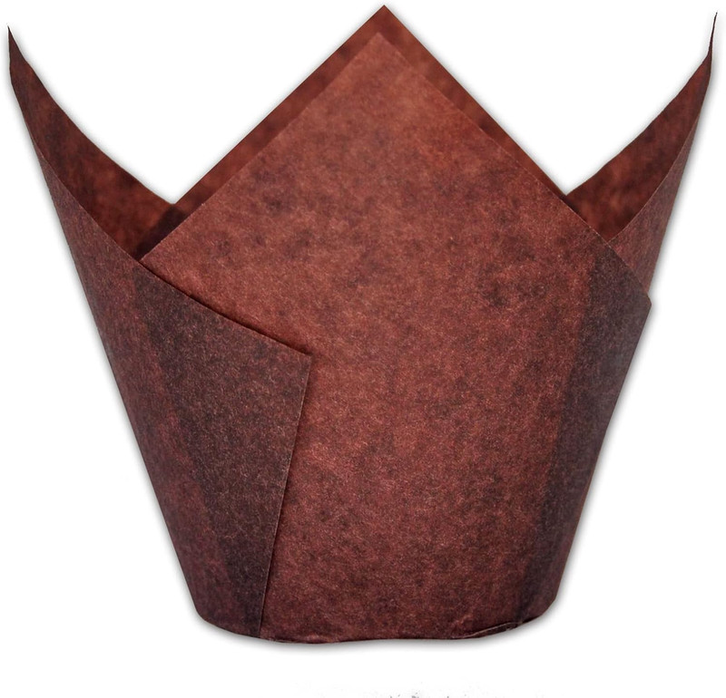 Jumbo Extra Large Size Brown Tulip Baking Cups 2-1/4"(Base Diameter) X 3-3/4"(Wa gallery