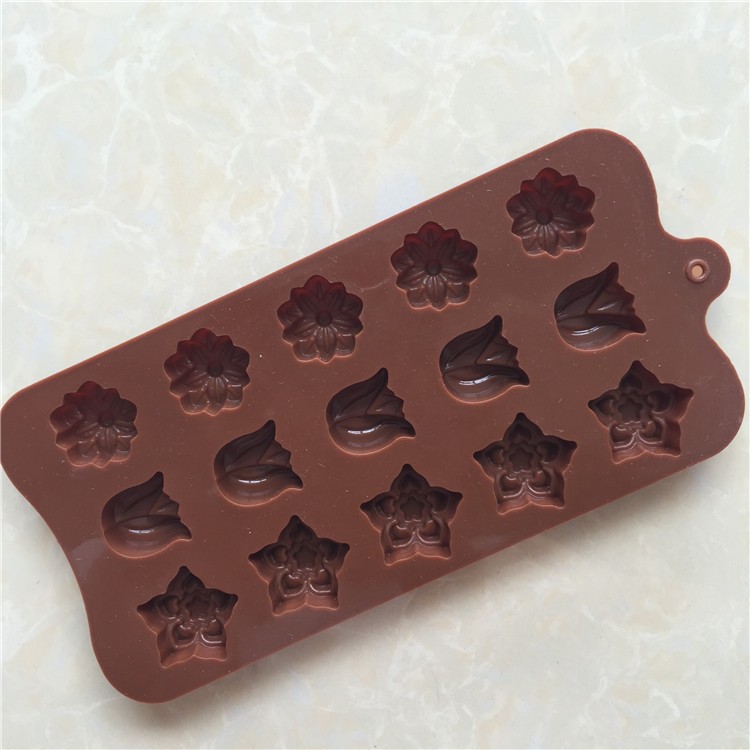 2pcs 15 consecutive sets of 3D tulip silicone chocolate molds baking tools gallery