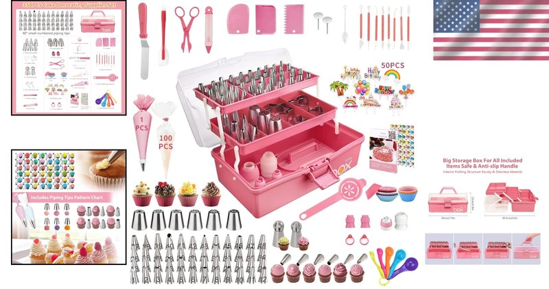 358-Piece Pink Cake Decorating Kit - Ultimate Baking Accessories for All Levels gallery