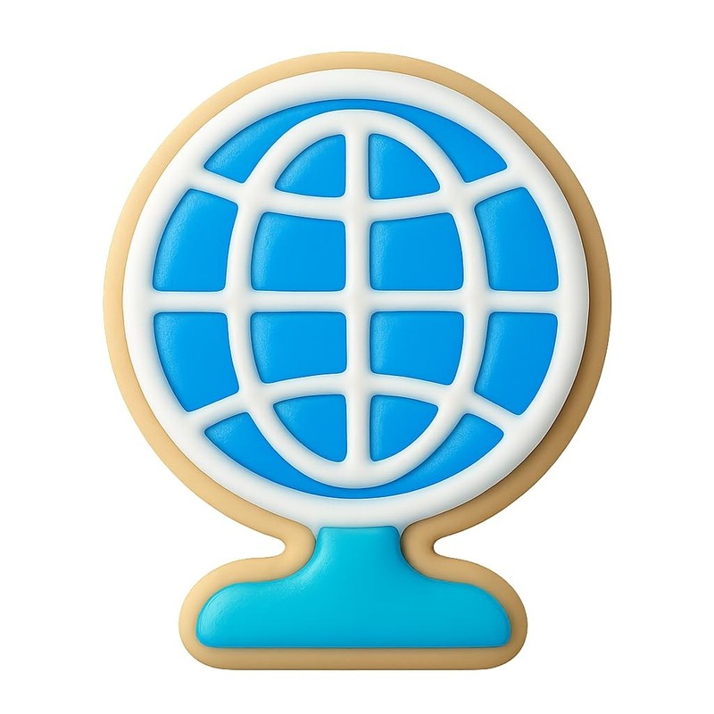 Y2K Nostalgia: Wireframe Globe Cookie Cutter & Stamp, Fondant & Clay - 4x5 gallery