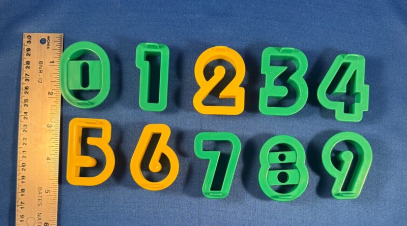Plastic Cookie Cutters Numbers 0 – 9 Easy Grip Birthday Clay Fondant 1.5″