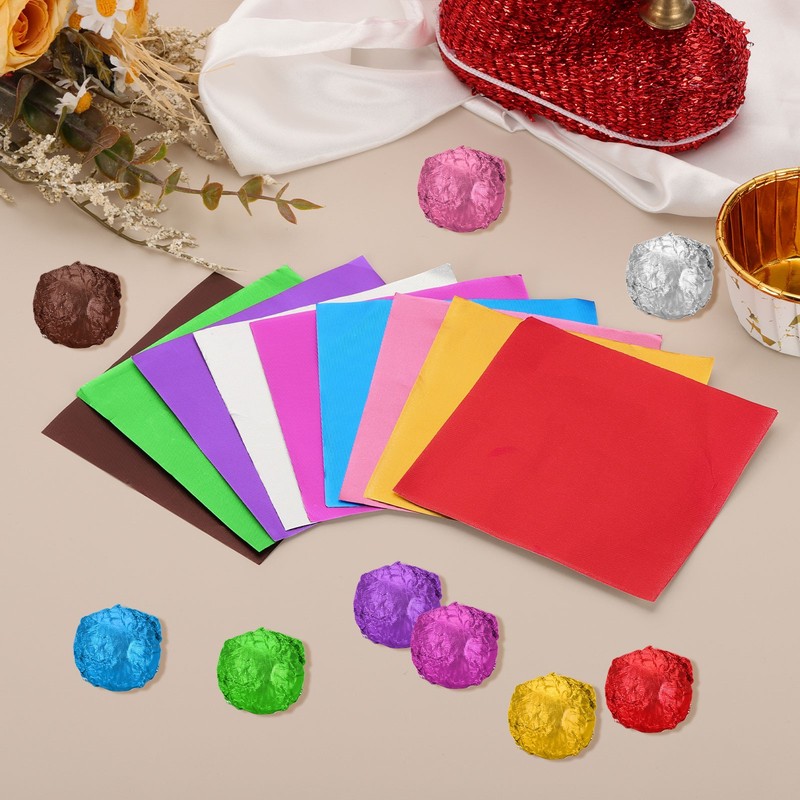 Foil Candy Wrappers 3x3 Inch, 100 Pcs Green Fine Grid Paper for DIY Chocolate gallery