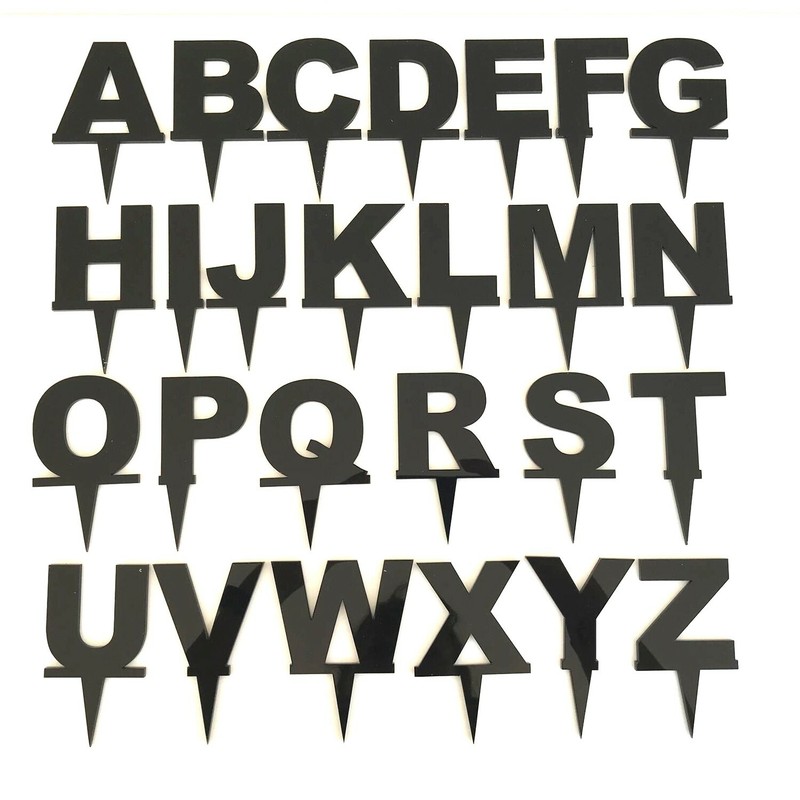 Letter Cake & Cupcake Toppers, Many Colours & Sizes, Contemporary Font