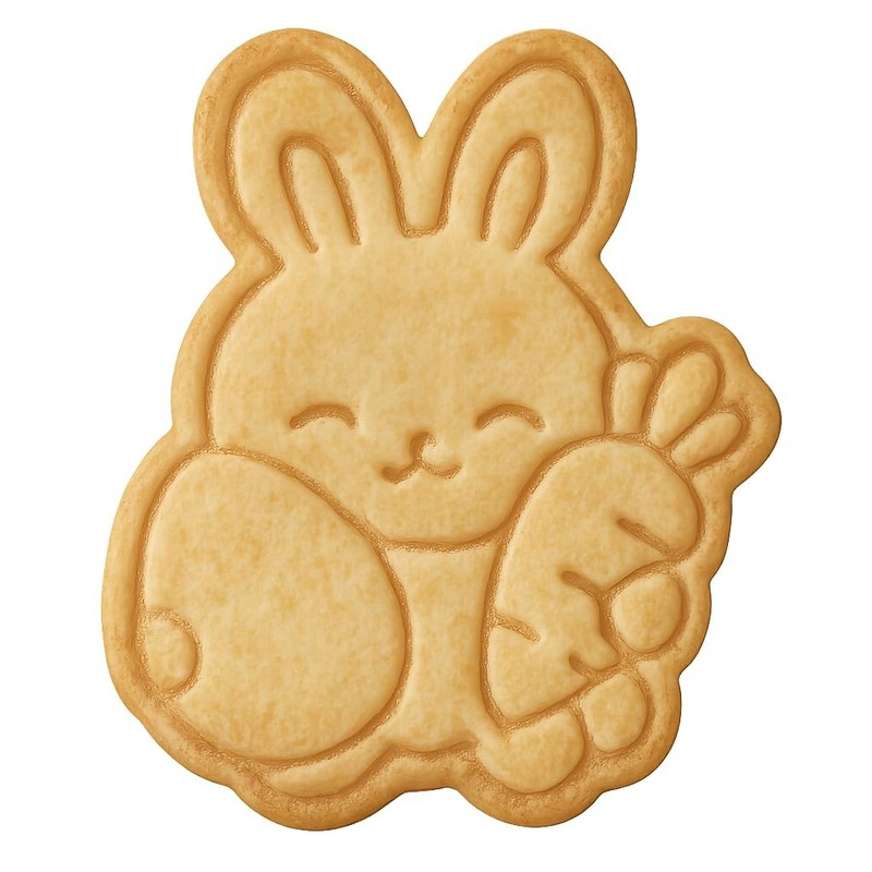 Chibi Bunny with Giant Easter Egg and Carrot Cookie Cutter & Stamp - 4x3.5 gallery