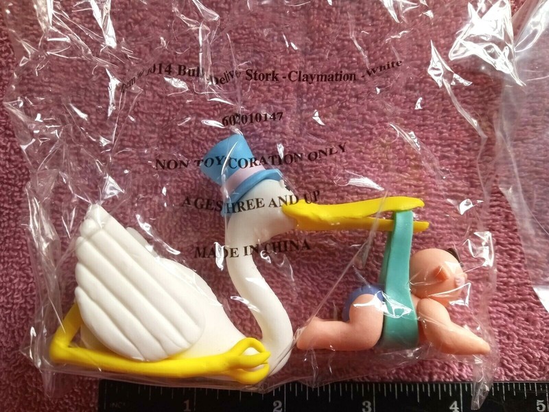 DecoPac Cake Topper Delivery Stork Claymation Baby New Year Shower 1014 Old Stoc