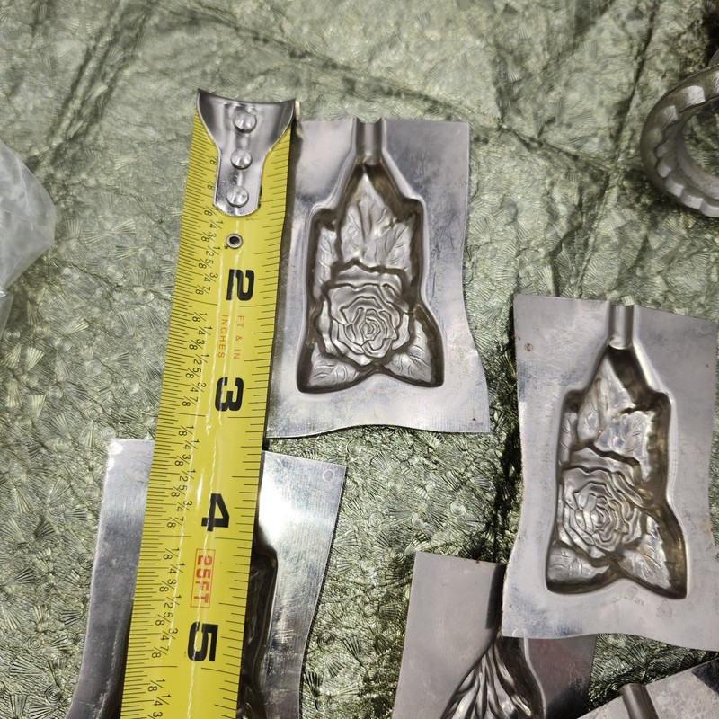 Lot of vintage antique Candy Mold Tin Candy Chocolate Sucker Mold flower rose gallery