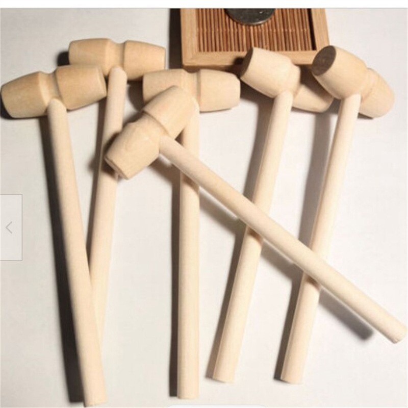 Wooden Mini Hammer Ornaments Kids Flat Head Toys Small Carving Hammer Toy gallery