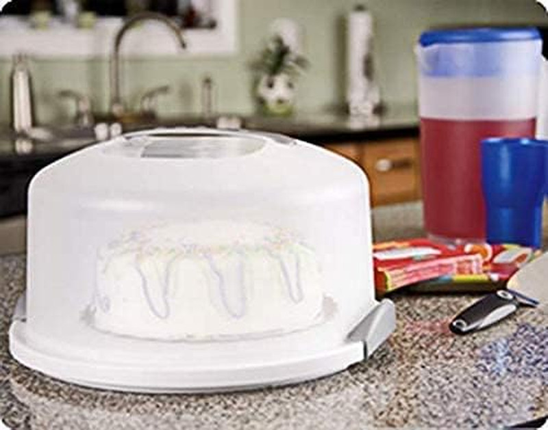 Cake Server Circular Serving Container White gallery