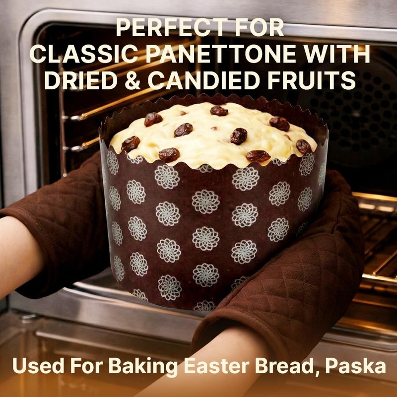 12 PCS 25 oz Kulich Mold Easter Bread Paper Paska Pascha Panettone Baking gallery