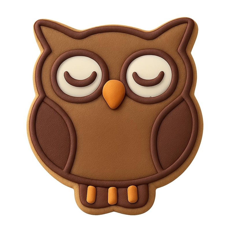 Hooting Owl Cookie Cutter & Stamp, Fondant, Clay - 3x4" gallery