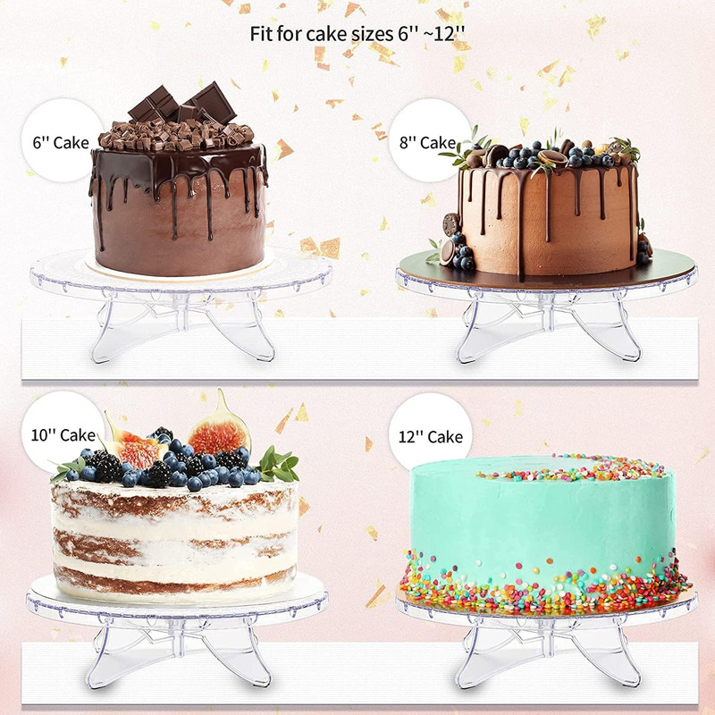 12Inch Lighted Clear Cake Stand Plate Holder with String Lights Fit for 6Inch, 8 gallery