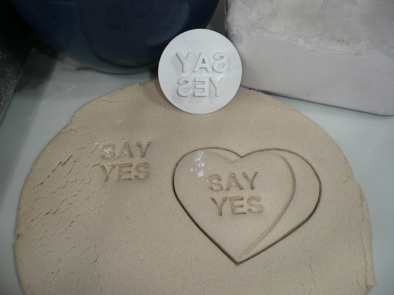 SAY YES CANDY HEART COOKIE STAMP EMBOSSER MADE IN USA PR5472 gallery