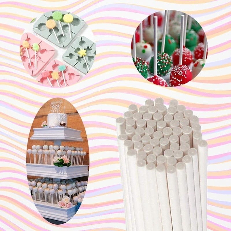 Complete Cake Pop Kit 100 Sticks Wrappers Twist Ties & Mold DIY Treats New gallery