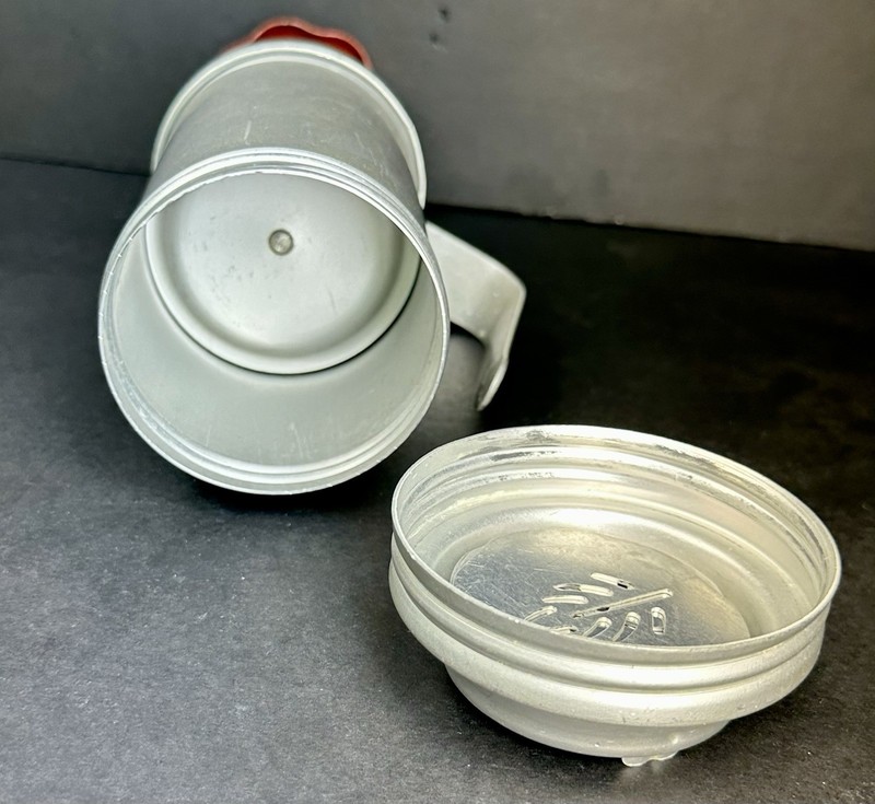 Vintage Wear-Ever Aluminum Cookie Press 3358 + 11 Discs Antique Red Wheel Handle gallery