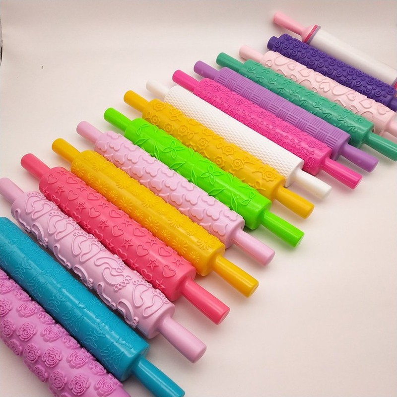 Non-Stick Fondant Rolling Pin Embossed Cake Decorating Tool
