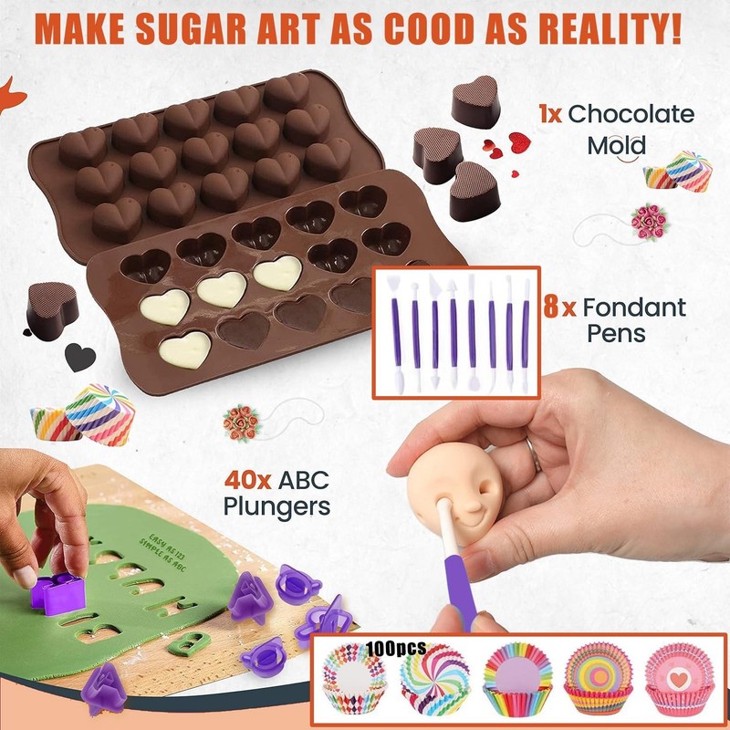 540PCS Cake Decorating Kit - Baking Supplies with 4 Springform Pans, Rotating Tu gallery