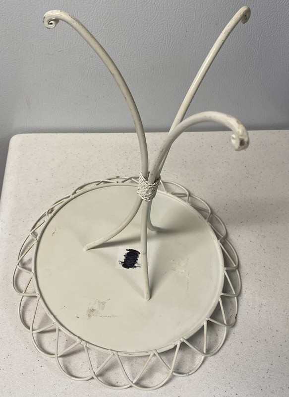 RARE Large Decorative Cupcake STAND Plate COOKIE Wire Pedestal gallery