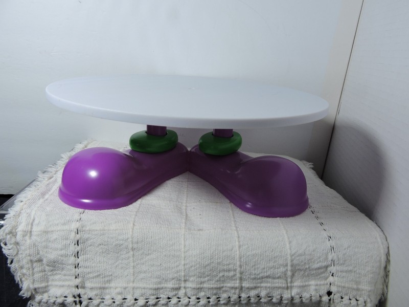 Wilton Silly feet cake and treat stand big purple feet fun for all ages