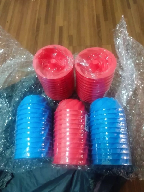 Plastic Puto Mold with Swirl Design – Steamed Cup Mould (Red/Blue) gallery