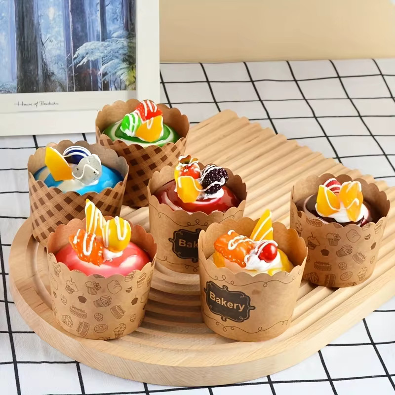50pcs, Cake Baking Cup, Cupcake Moulds Paper, Mousse Cupwith Cover Baking gallery