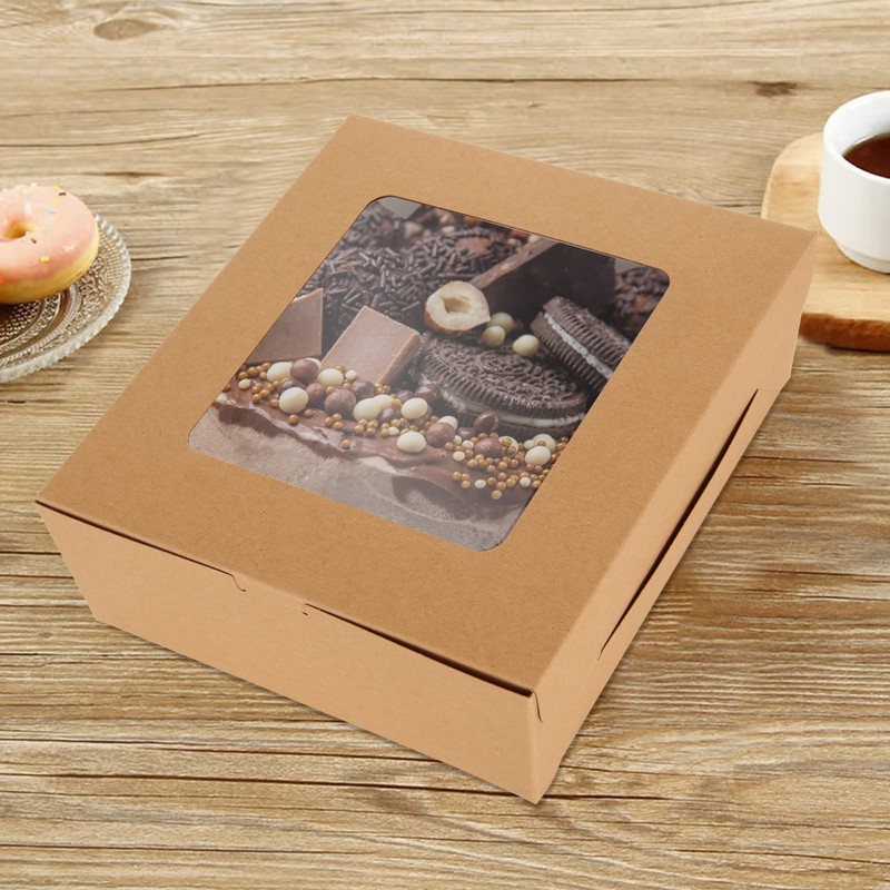 100Pcs Cupcake Boxes 4 Count Cupcake Containers 6x6x3 Inch Brown Cupcake Bulk... gallery