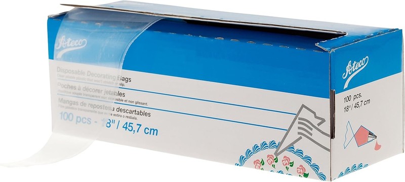 Ateco Disposable Decorating Bags, 18-Inch, Pack 18 Inch (Pack of 100), Clear