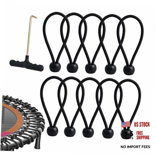 10 PCS Heavy Duty Trampoline Bungee Cords 6.3 in 10 PCS Bungee Cords With Ball