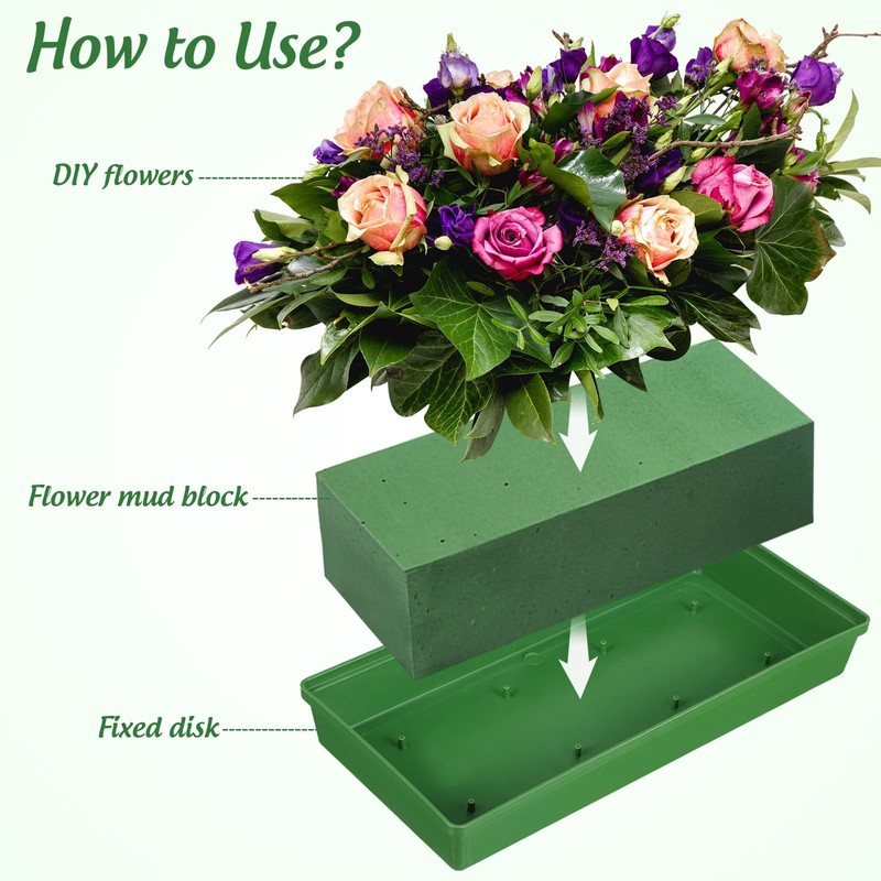 Garneck 10Pcs Green Floral Trays for Flower 26.00x12.00x4.00cm, gallery
