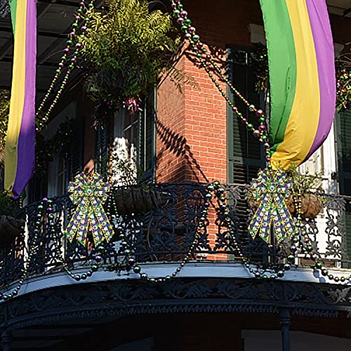 ALIBBON Mardi Gras Fabric Ribbon 2.5 Inch x 10 Yards Wired Edge Ribbons Style3 gallery