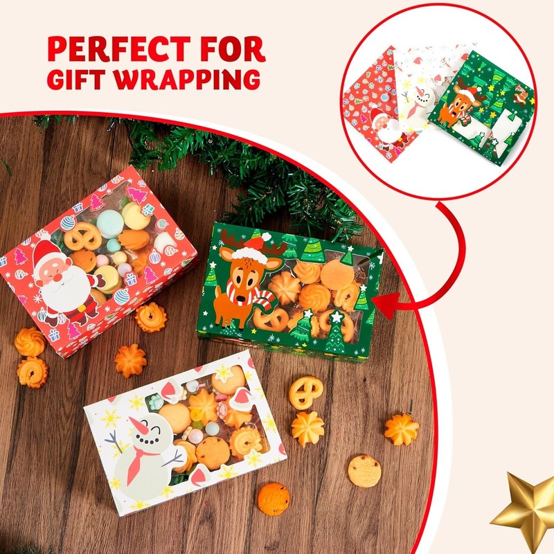 JOYIN 24 PCS Christmas Foil Treats Cookie Gift Boxes (8.75" x 5.75" x 2.75") gallery