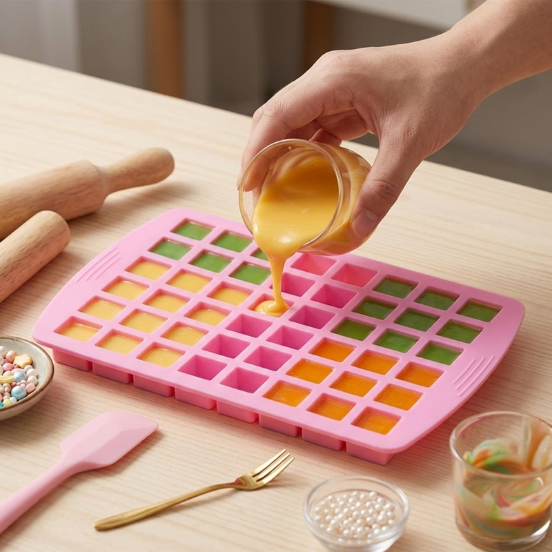 2Pcs Square Caramel Silicone Candy Molds Square Gummy Mold for Hard Candy gallery