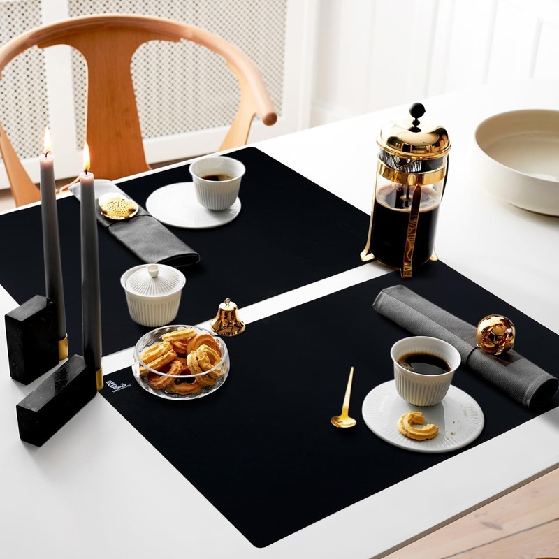 Thick Silicone Counter Mat Large 23.4"by15.6", Heat 23.4"L x 15.6"W, Black gallery
