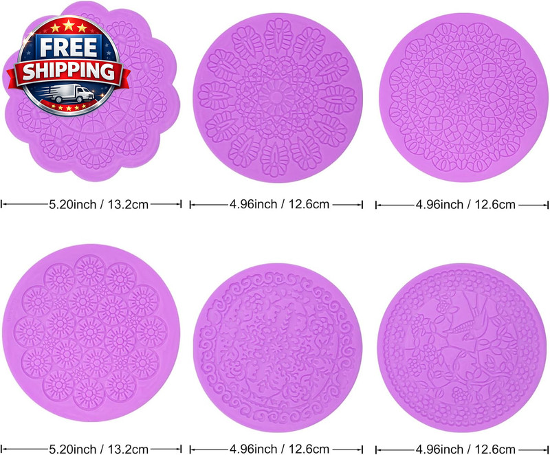 Lace Cake Silicone Molds Lace Molds for Cake Decorating Lace Mold Mat for Cupcak gallery