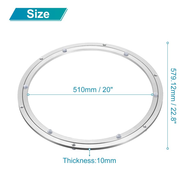 Aluminum Lazy Susan Metal Rotating Turntable 24 Inch for Dining-Table Silver gallery