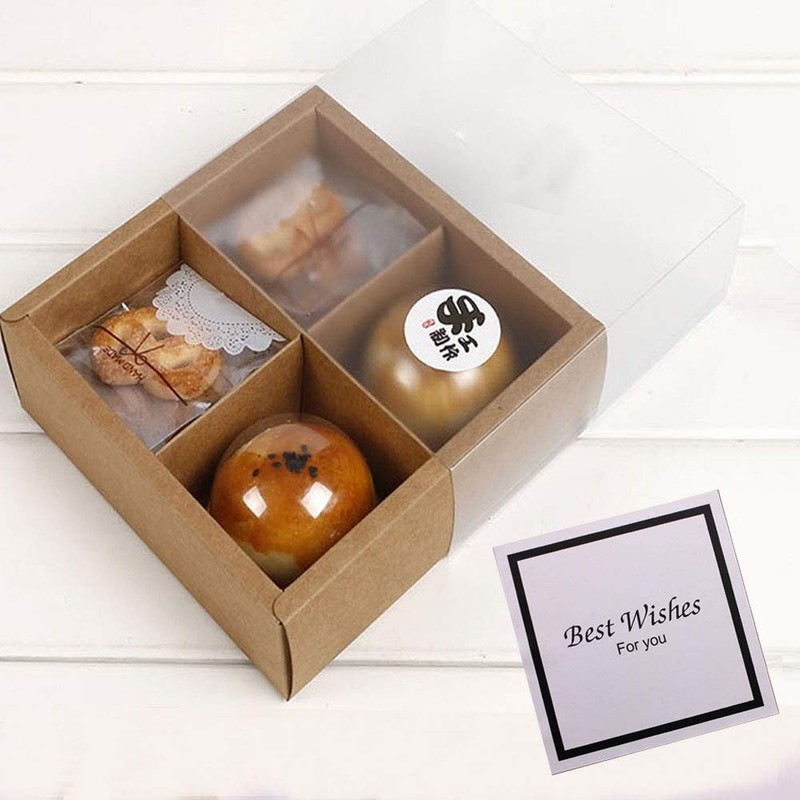15 Packs Cupcake Boxes with Inserts and Display Windows,Brown Kraft Treats Gi... gallery