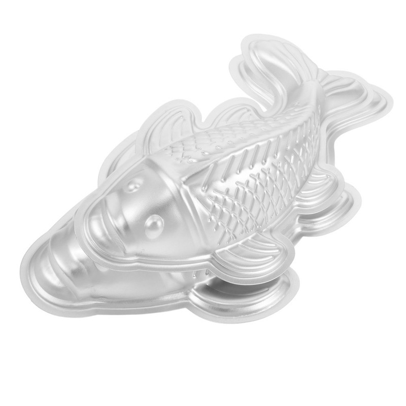2pcs 3D Fish Cake Mold Set Aluminum Alloy Koi Shape Biscuit Cookie Baking Pan