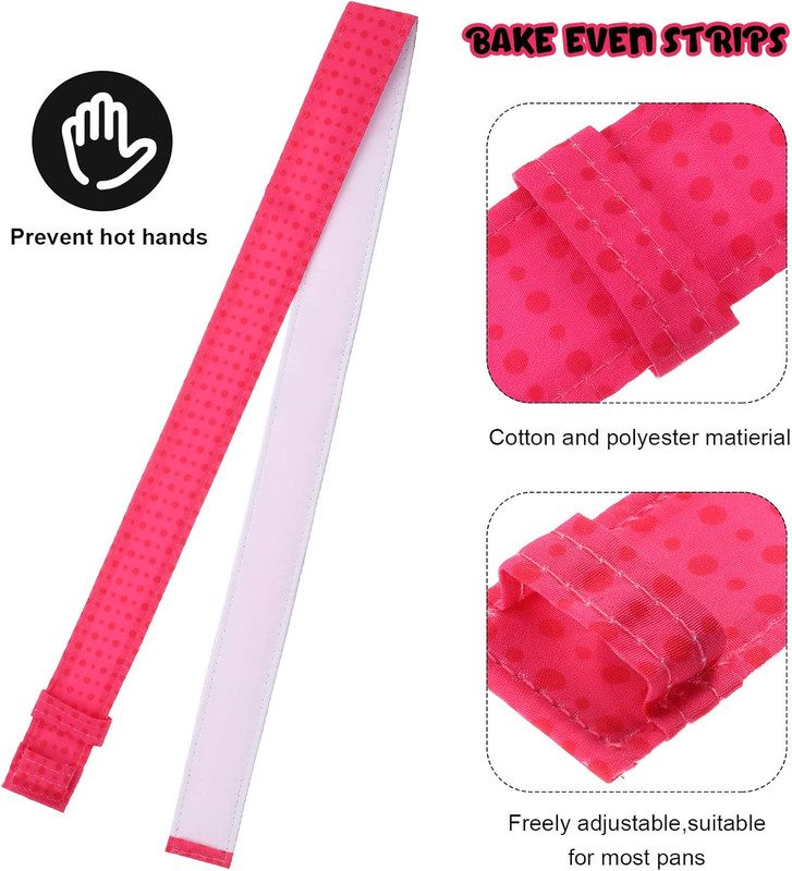 6 Pcs Cake Strips for Even Baking Cake Pan Baking Strips Colorful Absorbent Thic gallery