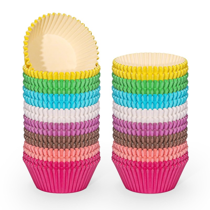 Rainbow Standard Cupcake Liners 400 Count Colorful Paper Baking Cups Disposab…