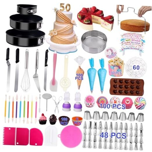 Cake Decorating Kits 567 PCS Baking Set with Springform Pans Set, Rotating