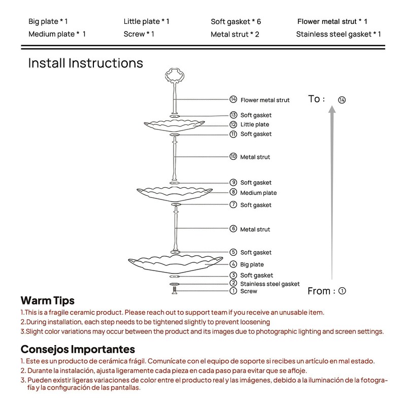 3 Tier Porcelain Cupcake Stand, Tiered Serving Cake Stand, Square White Embos... gallery
