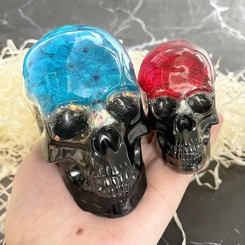 Crystal Clear Silicone Skull Molds Set – Perfect for Resin and Clay Crafting gallery