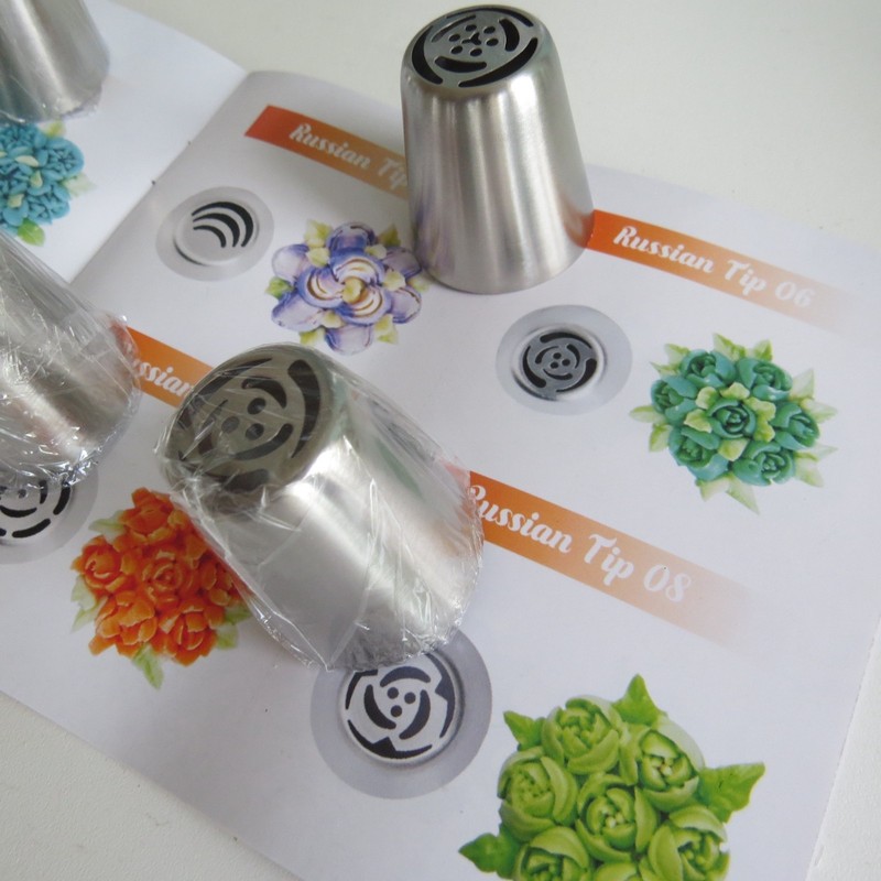7 NEW Russian Icing Piping Tips Nozzles Cake Pastry Decorating LARGE Tips Only gallery