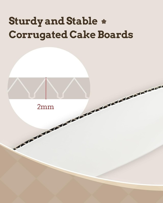 Sturdy 7-Pack Corrugated Cake Boards - Elegant Presentation for Every Occasion gallery