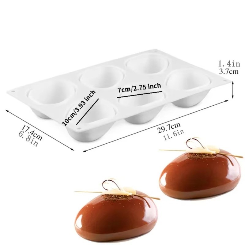 3D Silicone Mold 6 Mango Shape Cake Mousse Moulds Chocolate Dessert Form Tray gallery