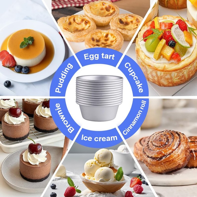 12 PCS Puto Molder 3.1x2.1" Nonstick Reusable Steamer Cups Aluminum Kutsinta gallery